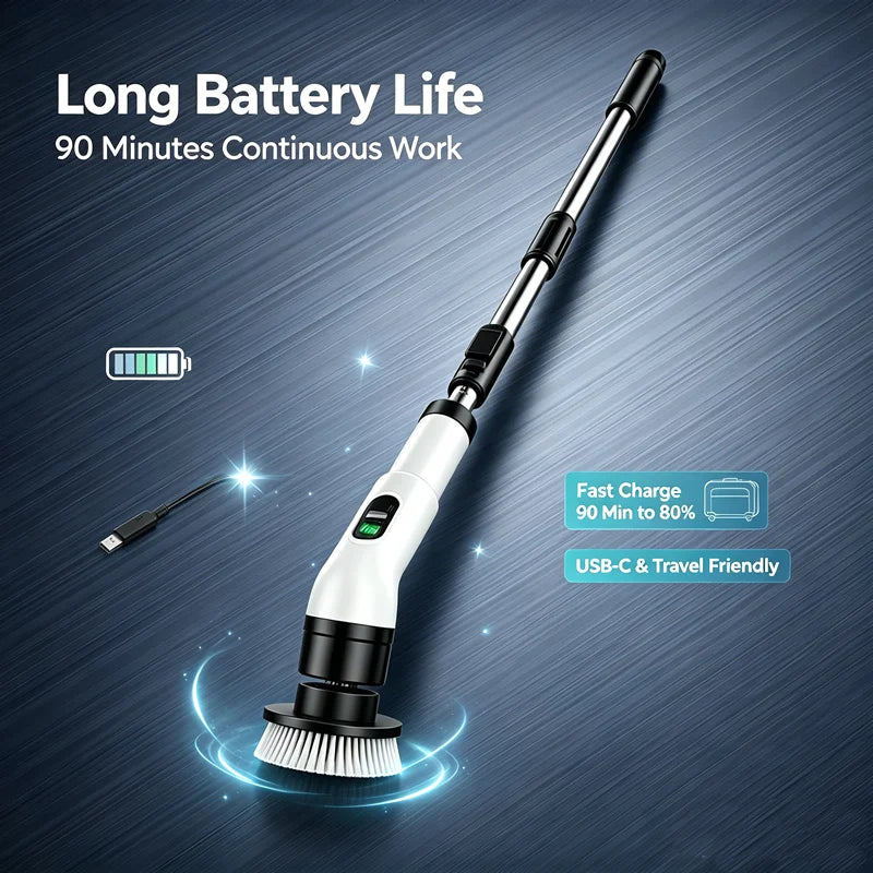 Cepillo de Limpieza Multiusos Inalámbrico para el Hogar, Cepillo Giratorio para Cocina, Cepillos para el Cabello, Escoba para Baño, Cepillo para Inodoro, Mopa Eléctrica
